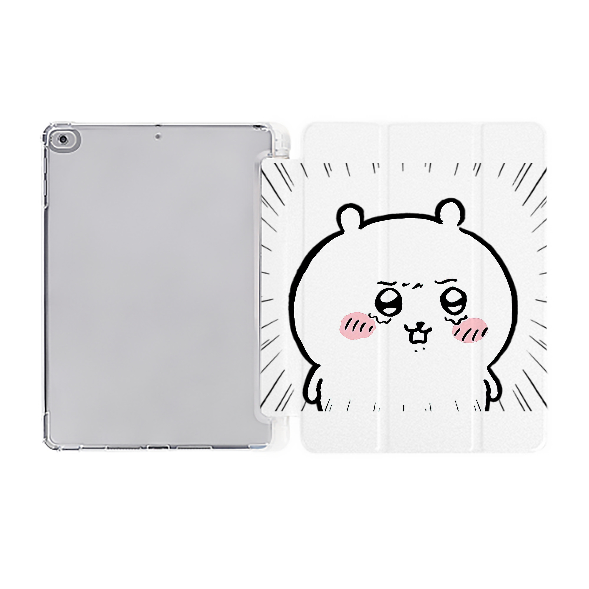 （画像用） ちいかわ ちいかわ Chii-kawa chiikawa IPad ケース ペン収納付き 三つ折りスタンド PUレザー×シリコン 対応機種9.5/10.5/10.9インチ